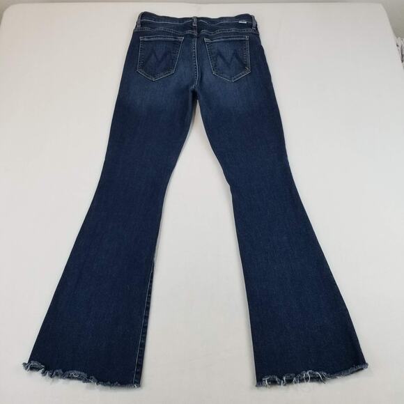 Mother The Weekender Fray Jeans Womens 29 Blue Flare Stretch Denim Mid Rise - Picture 2 of 12